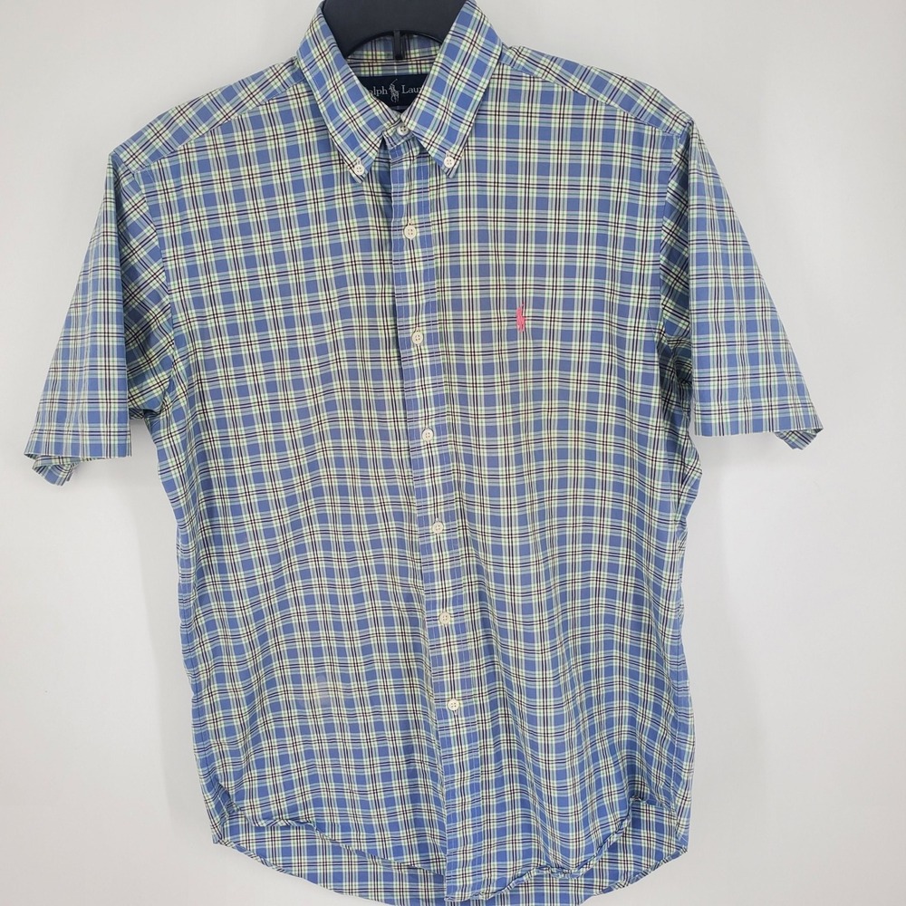 Small Ralph Lauren Classic Fit Plaid Short Sleeve Button Down Shirt